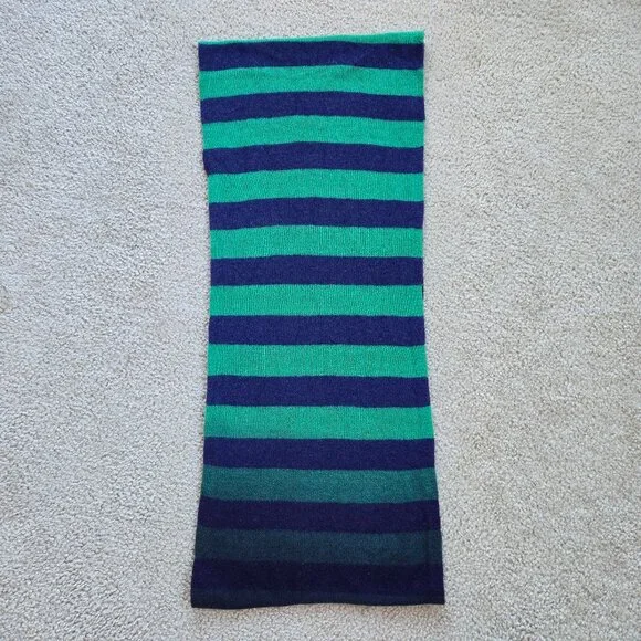 NWOT Nordstrom Cashmere Infinity Scarf Green Stripe Ombre - Picture 3 of 5